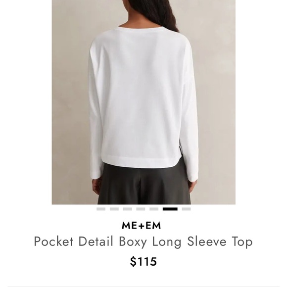ME+EM Boxy White Long Sleeve Shirt with Pocket - Picture 6 of 6